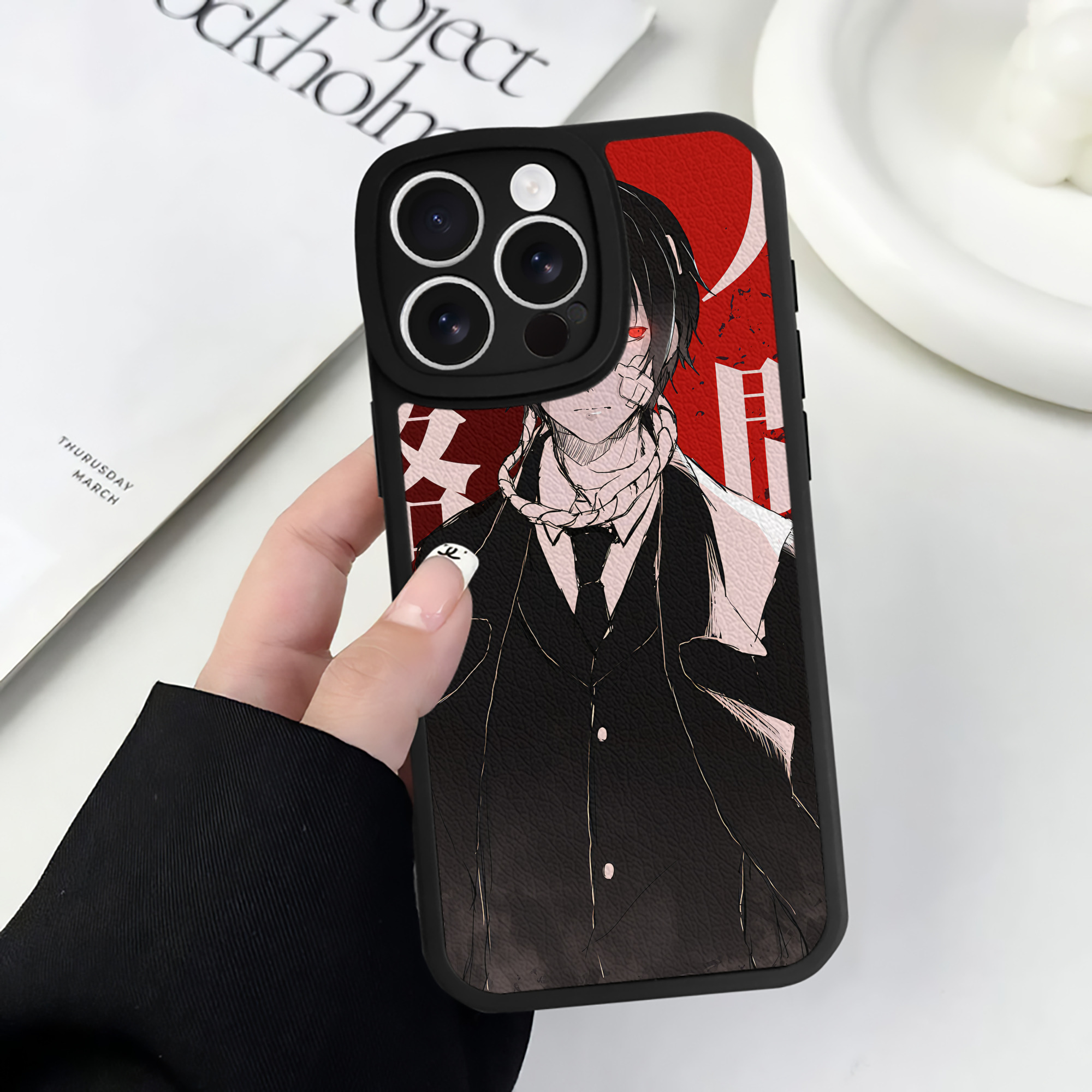 （画像用） 文豪ストレイドッグス Bungo Stray Dogs 【iPhone 16シリーズ対応】シリコンスマホケース（レザー調） 材質：シリコン